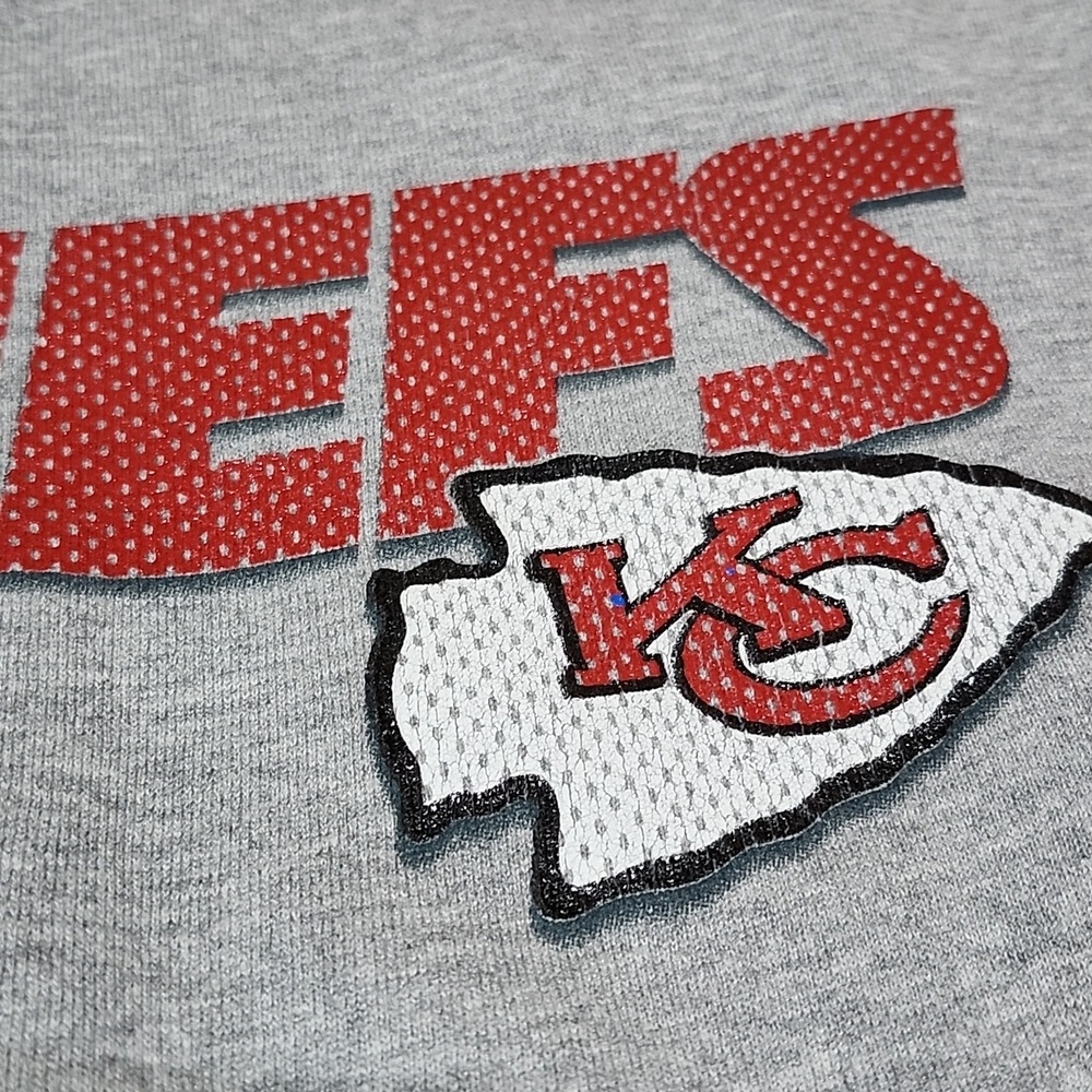 VINTAGE NFL KANSAS CITY CHIEFS GRAPHIC GRAY CREW-NECK SWEATSHIRT LARGE - Picture 6 of 14